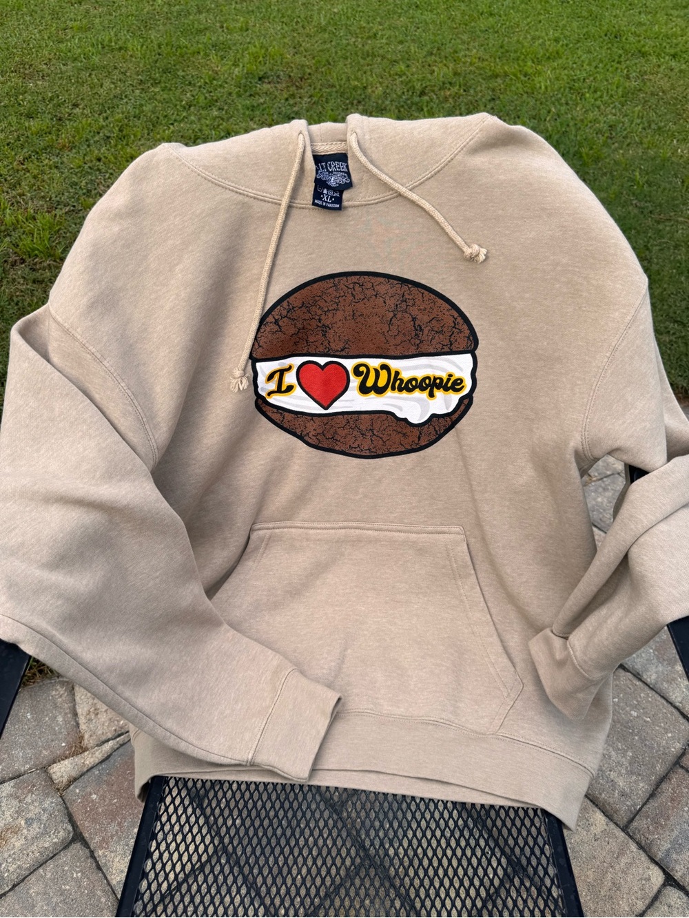 Men's Crewneck Pullover Hoodie with 'I ❤️ Whoopie' Graphic